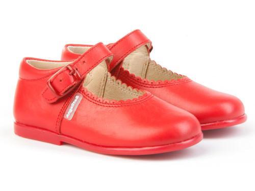 Angelitos Red Leather Mary Jane Shoes | Classic Spanish Children's Footwear - Mariposa Children's Boutique