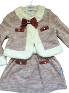 Babine AW25 PRE - ORDER - Girls Pink Tweed Skirt, Jacket & Blouse Set