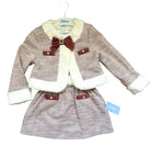Babine AW25 PRE - ORDER - Girls Pink Tweed Skirt, Jacket & Blouse Set