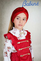 Babine AW25 PRE - ORDER - Girls Red & Gold Pinafore Dress & Blouse