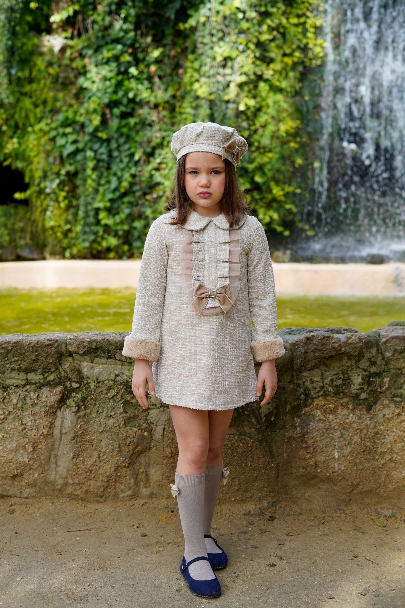 Babine AW25 PRE - ORDER - Girls Tweed Beige Hat