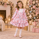 Babine Girls Pink Gingerbread Christmas Dress & Headpiece Age 8 | Clearance Sale