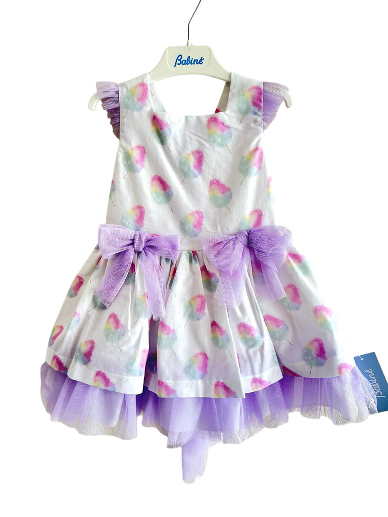 Babine SS24 - Girls Lilac Candyfloss Tie Back Dress - Mariposa Children's Boutique