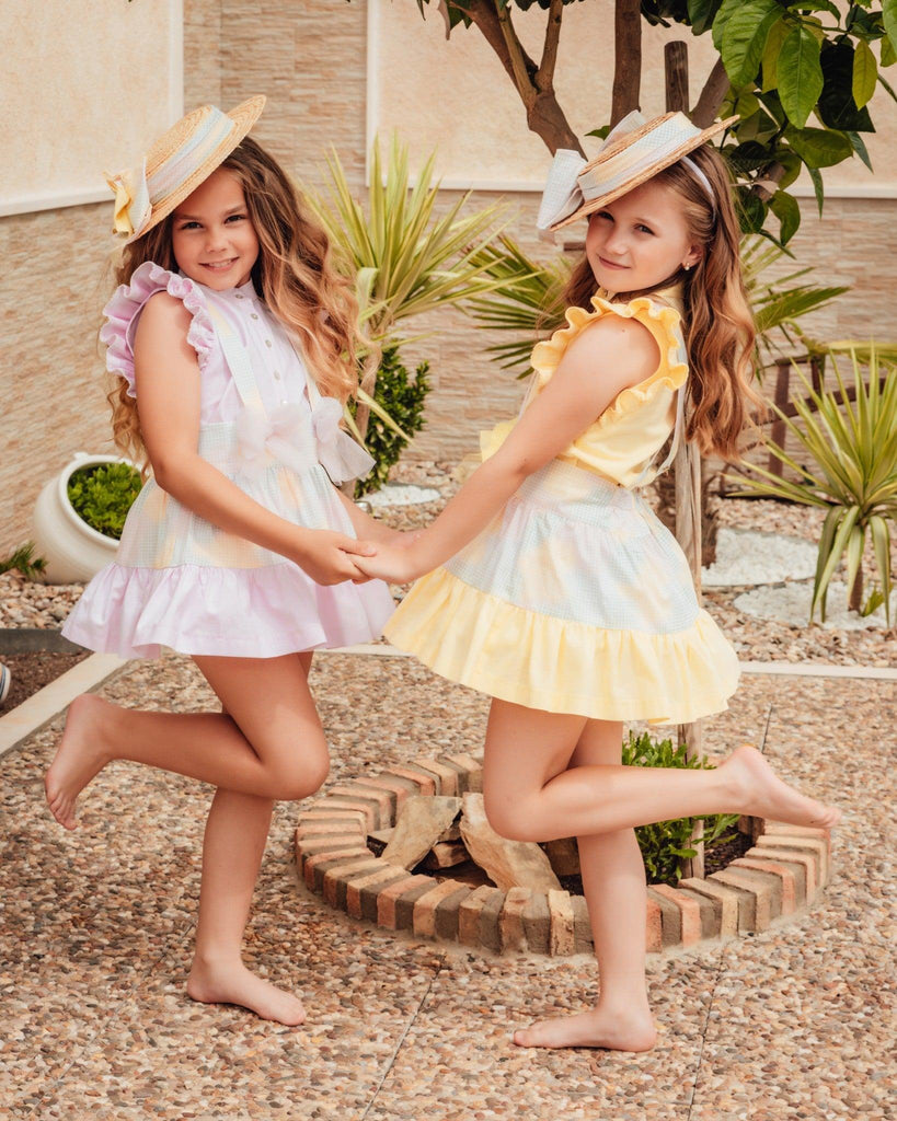 Babine SS24 - Girls Pastel Multicoloured Summer Dress - Mariposa Children's Boutique