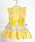 Babine SS24 - Girls Yellow Pastel Blouse & Pinafore Skirt Set - Mariposa Children's Boutique