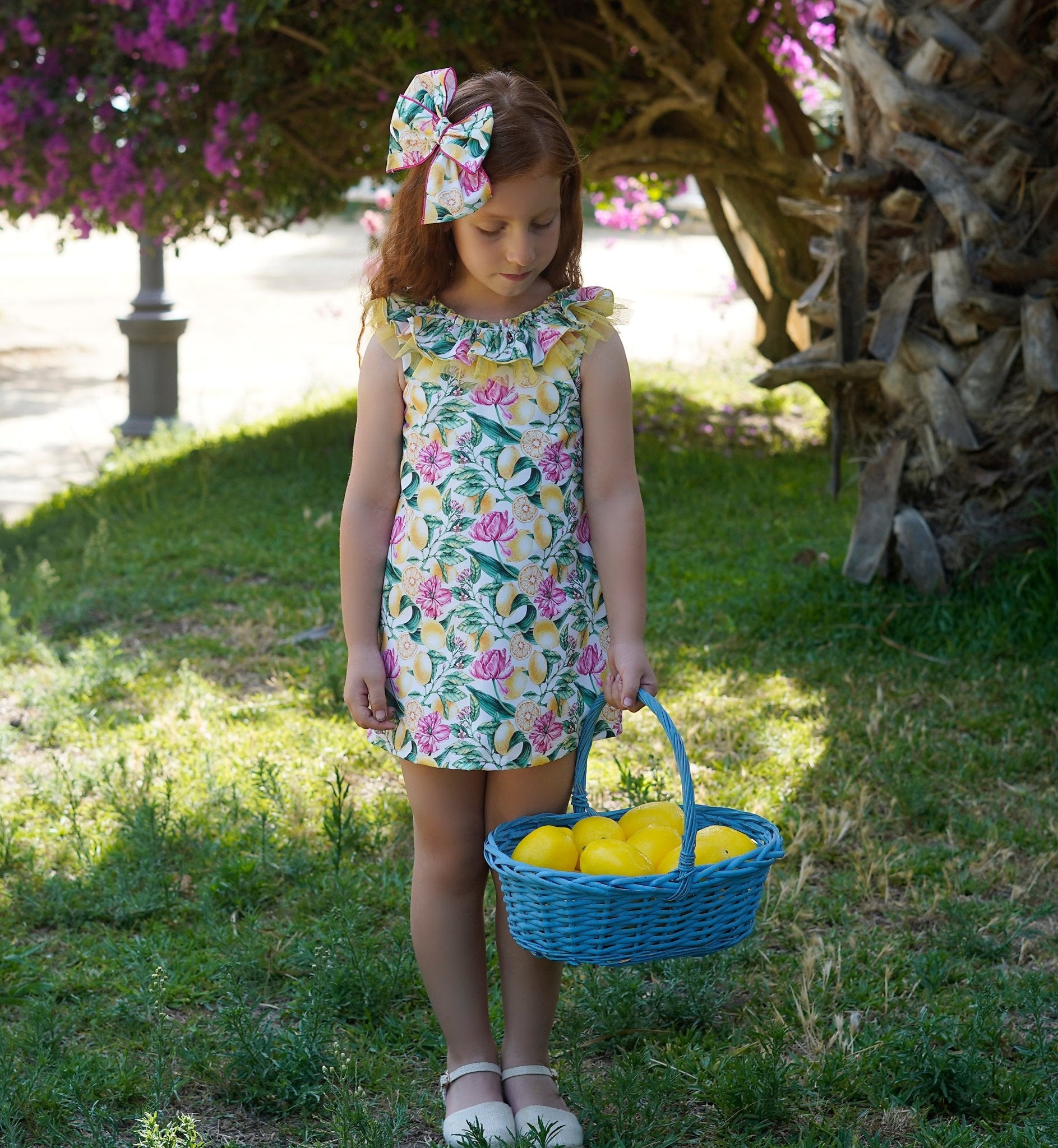 Babine SS26 Girls Lemon Collection Multi colour print dress 