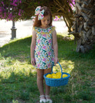 Babine SS26 Girls Lemon Collection Multi colour print dress 