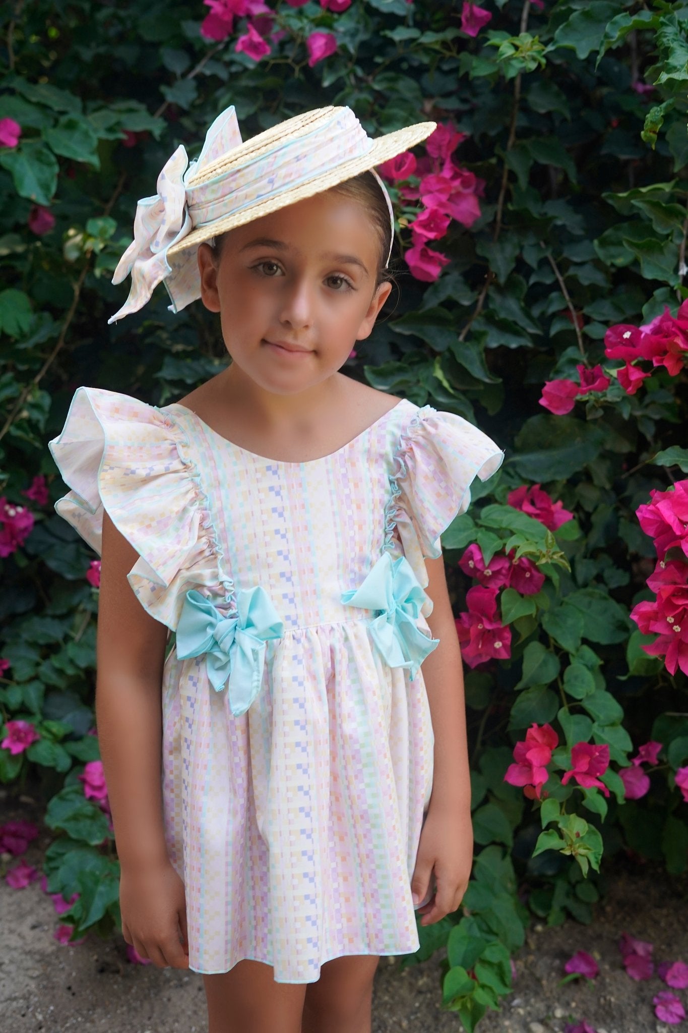 Babine SS26 PRE - ORDER - Girls Pastel Abstract Multicolour Summer Dress