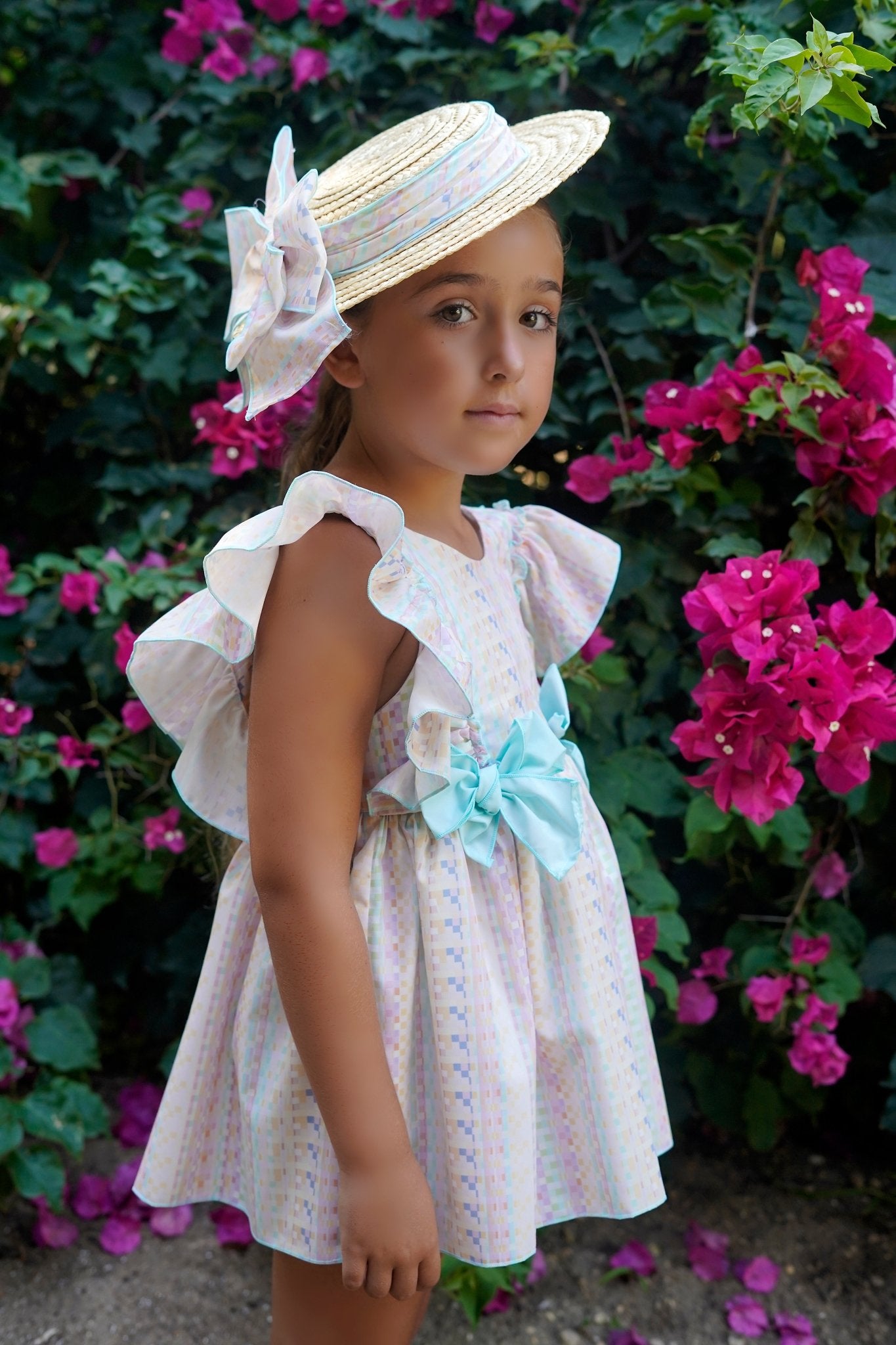 Babine SS26 PRE - ORDER - Girls Pastel Abstract Multicolour Summer Dress