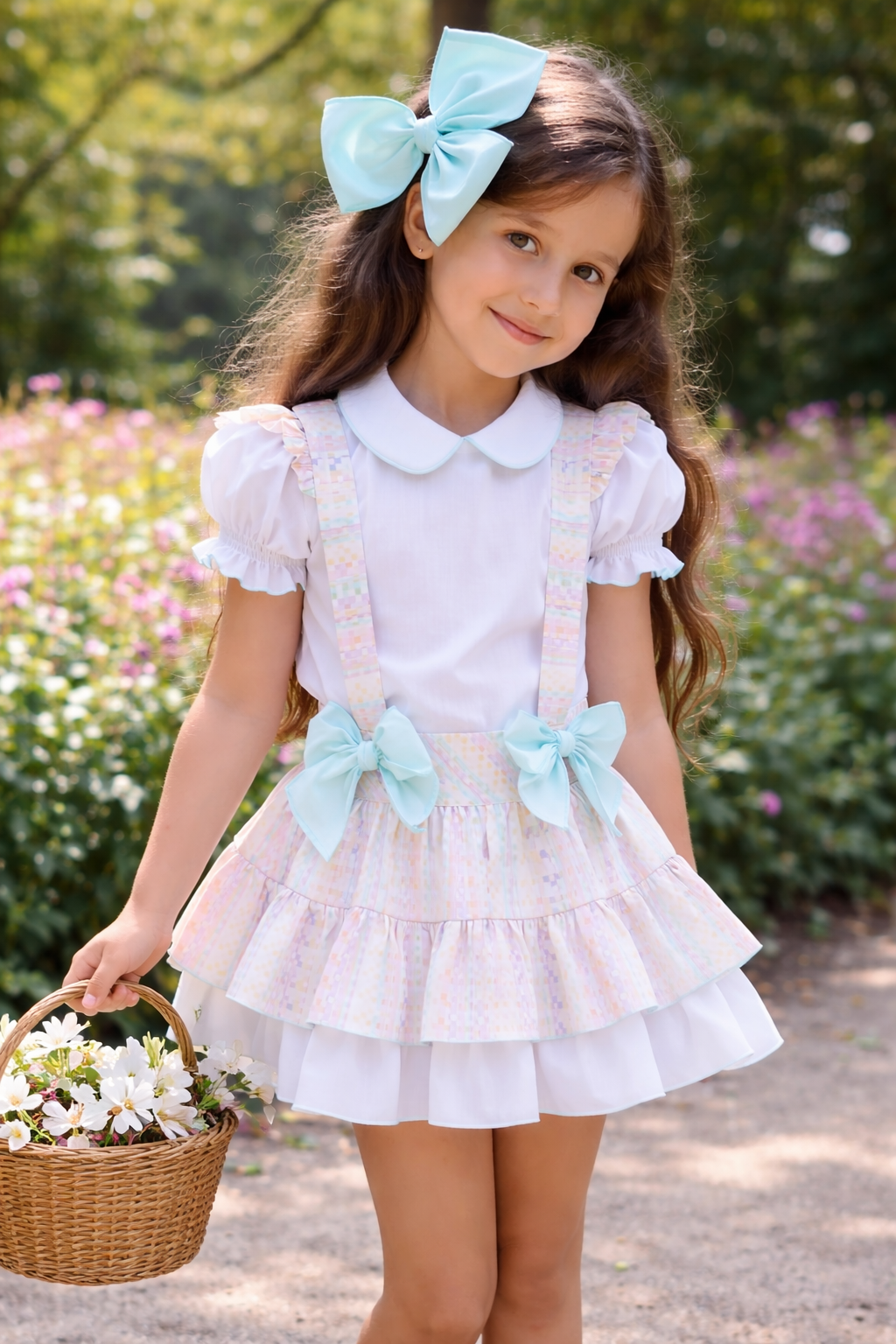 Babine SS26 PRE - ORDER - Girls Pastel Abstract Skirt & Blouse Set