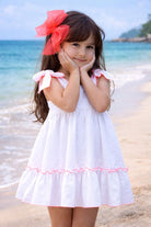 Babine SS26 PRE - ORDER - Girls White & Neon Orange Trim Dress