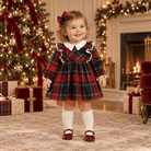 Basmarti Baby Girls Red & Green Tartan Dress | AW26