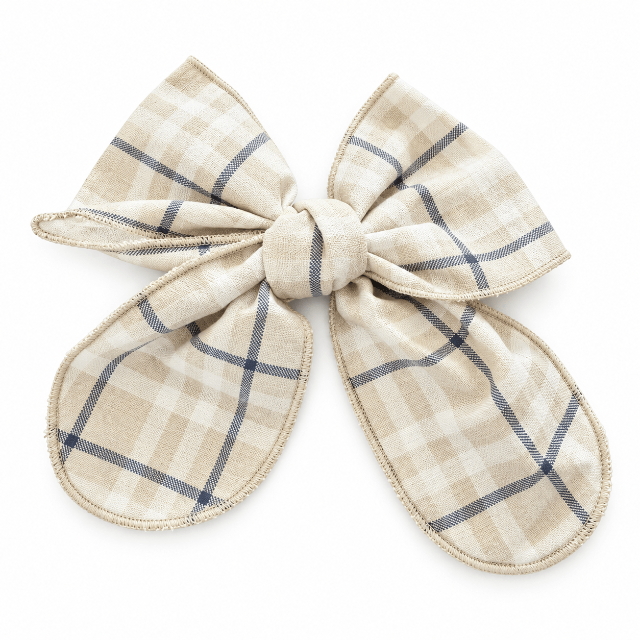 Basmarti Girls Beige Check Hairbow | AW26