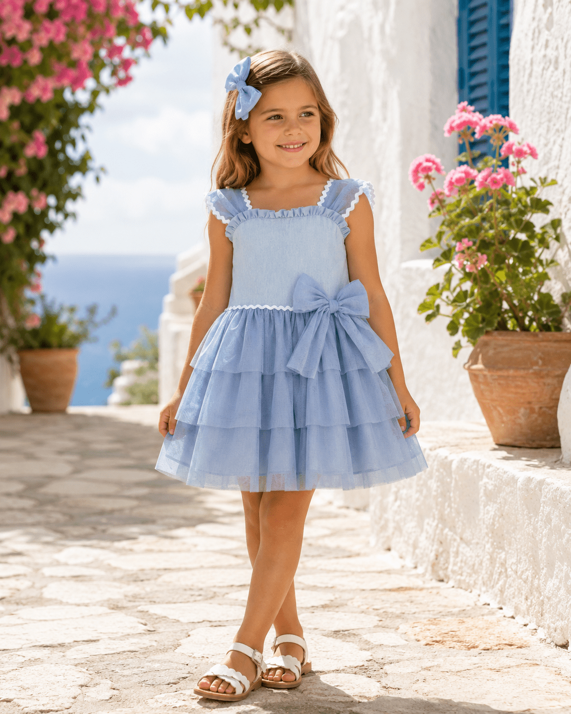 Basmarti Girls Camelia Blue Dress - SS26