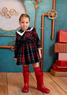 Basmarti Girls Red & Green Tartan Dress | AW26