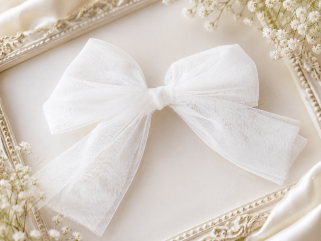 Basmarti Girls Siroko White Tulle Headpiece - SS26