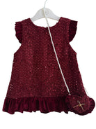 Beau KiD AW25 - Girls Burgundy Red Sequin Dress & Bag