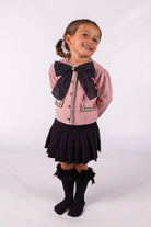 Beau KiD AW25 - Girls Pink & Black Knitted Skirt Set