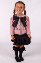 Beau KiD AW25 - Girls Pink & Black Knitted Skirt Set