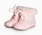 Beau KiD AW25 - Girls Pink Patent Faux Leather Glitter Boots