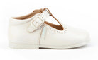 Boys' Beige Leather T-Bar Shoes | Angelitos Spanish Handmade Footwear