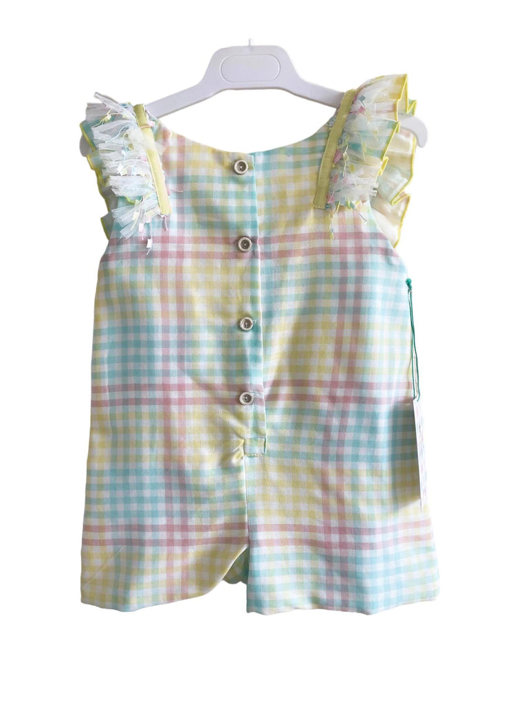 CLEARANCE DEAL - Alhuka Summer - Londres Pastel Multi Colour Playsuit - Mariposa Children's Boutique