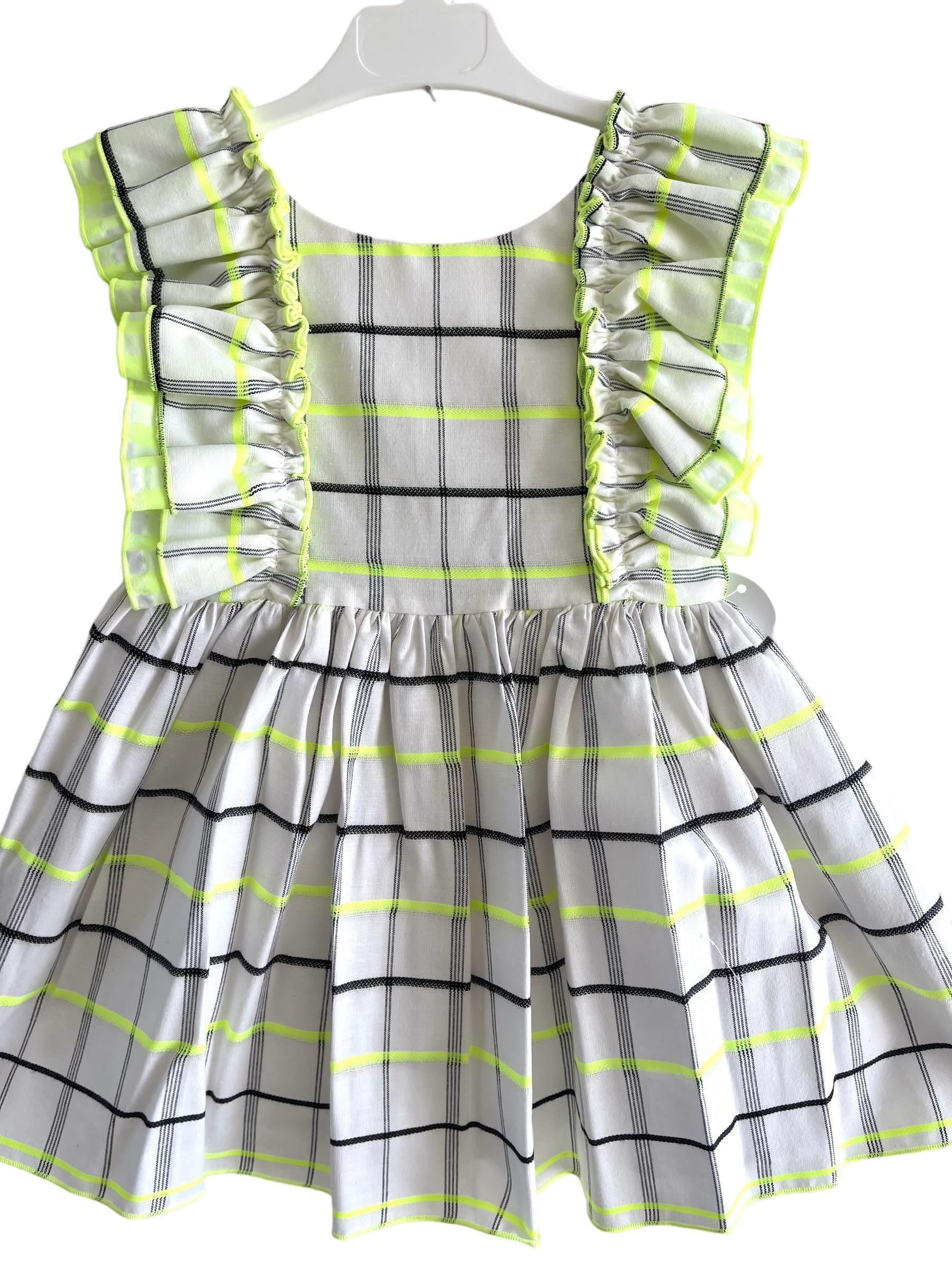 CLEARANCE DEAL - El Copo / La Peppa - Girls Neón Check Summer Dress - Mariposa Children's Boutique