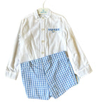 Abuela Tata - Boys Spanish Blue Gingham Set & Braces Age 12m - Mariposa Children's Boutique