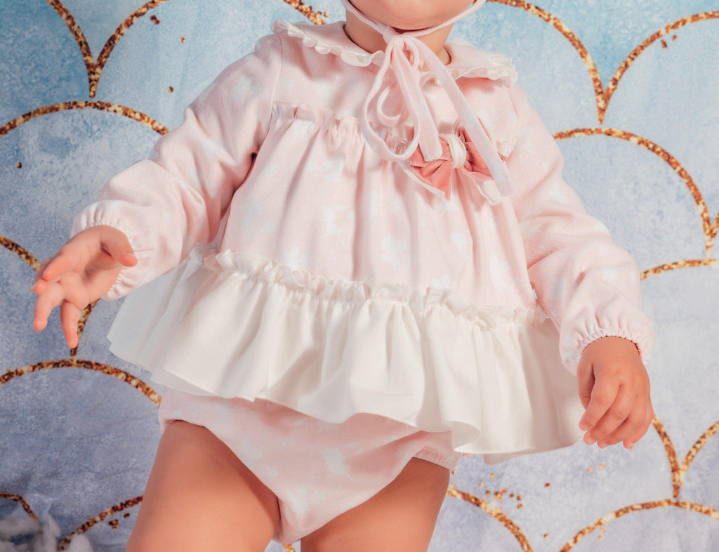 Babine AW23 - Baby Girls Fairies Dress & Knickers Set ( no bonnet ) - Mariposa Children's Boutique