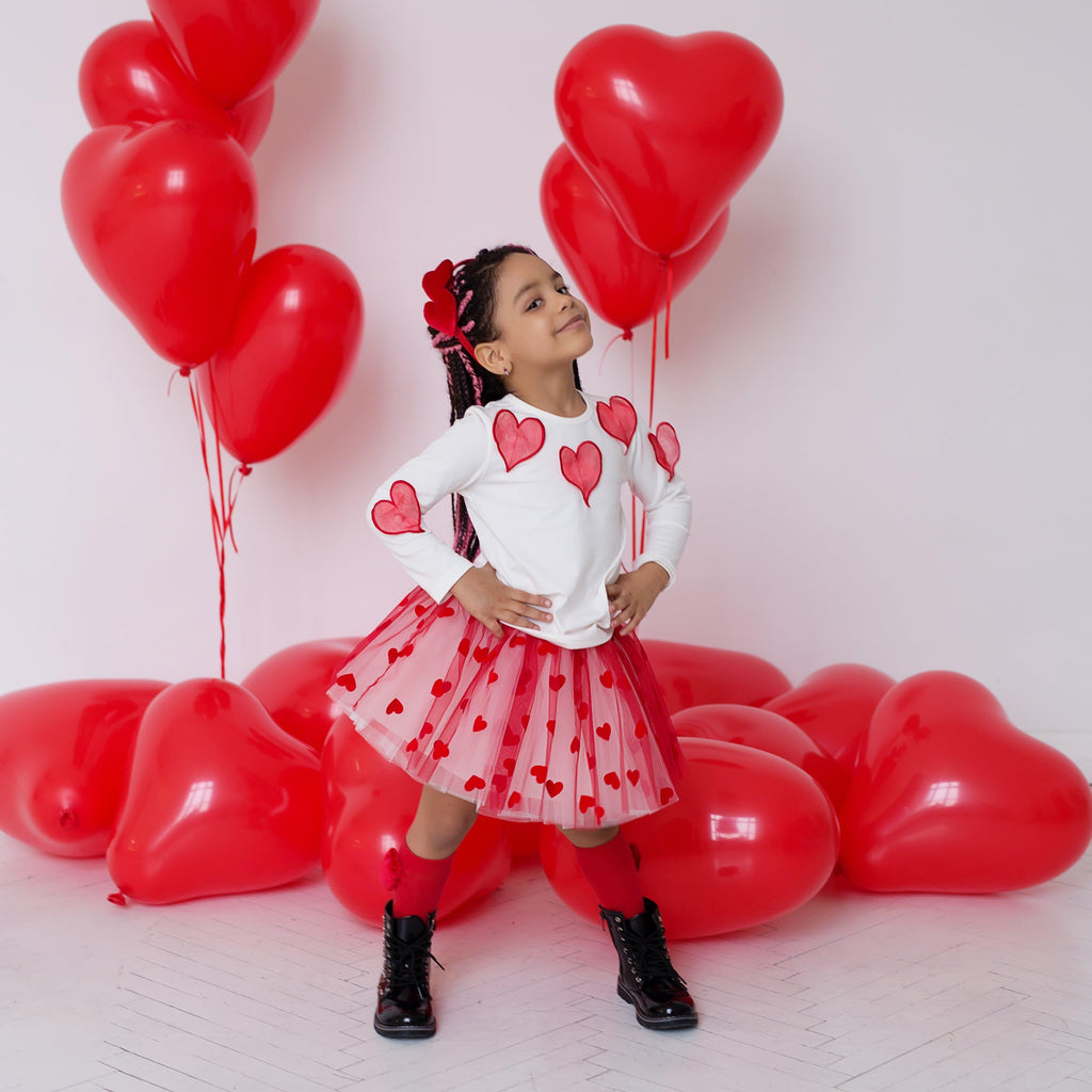 DAGA AW23 - Girls Follow My Heart Red Heart Headpiece - Mariposa Children's Boutique