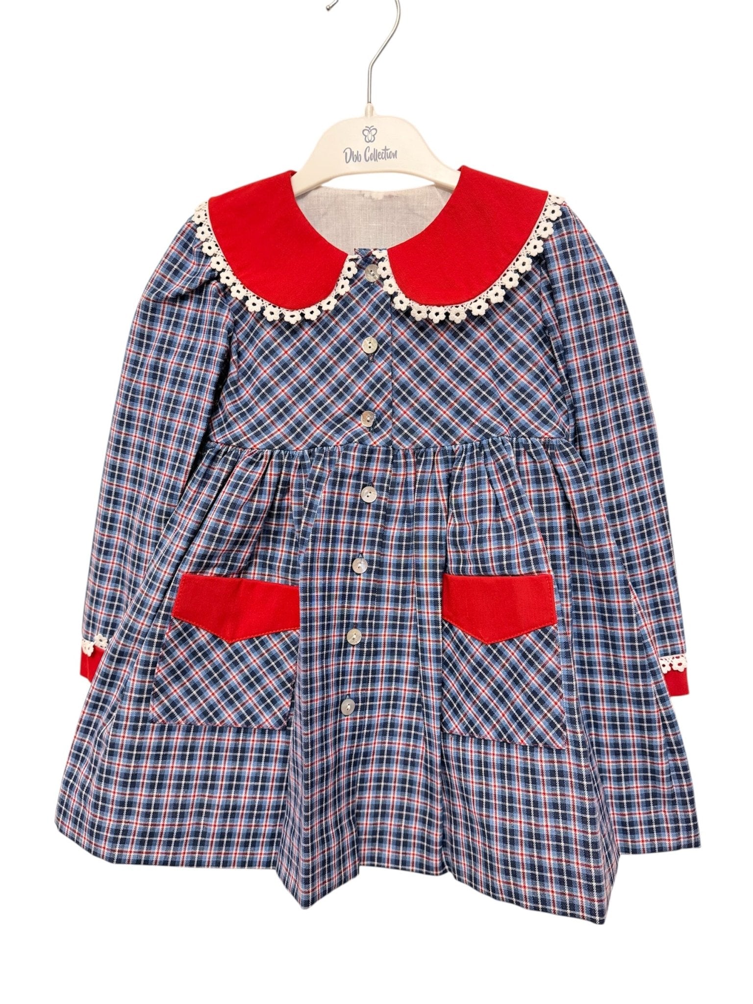 Clearance Sale - DBB Collection Girl's Red & Blue Check Dress