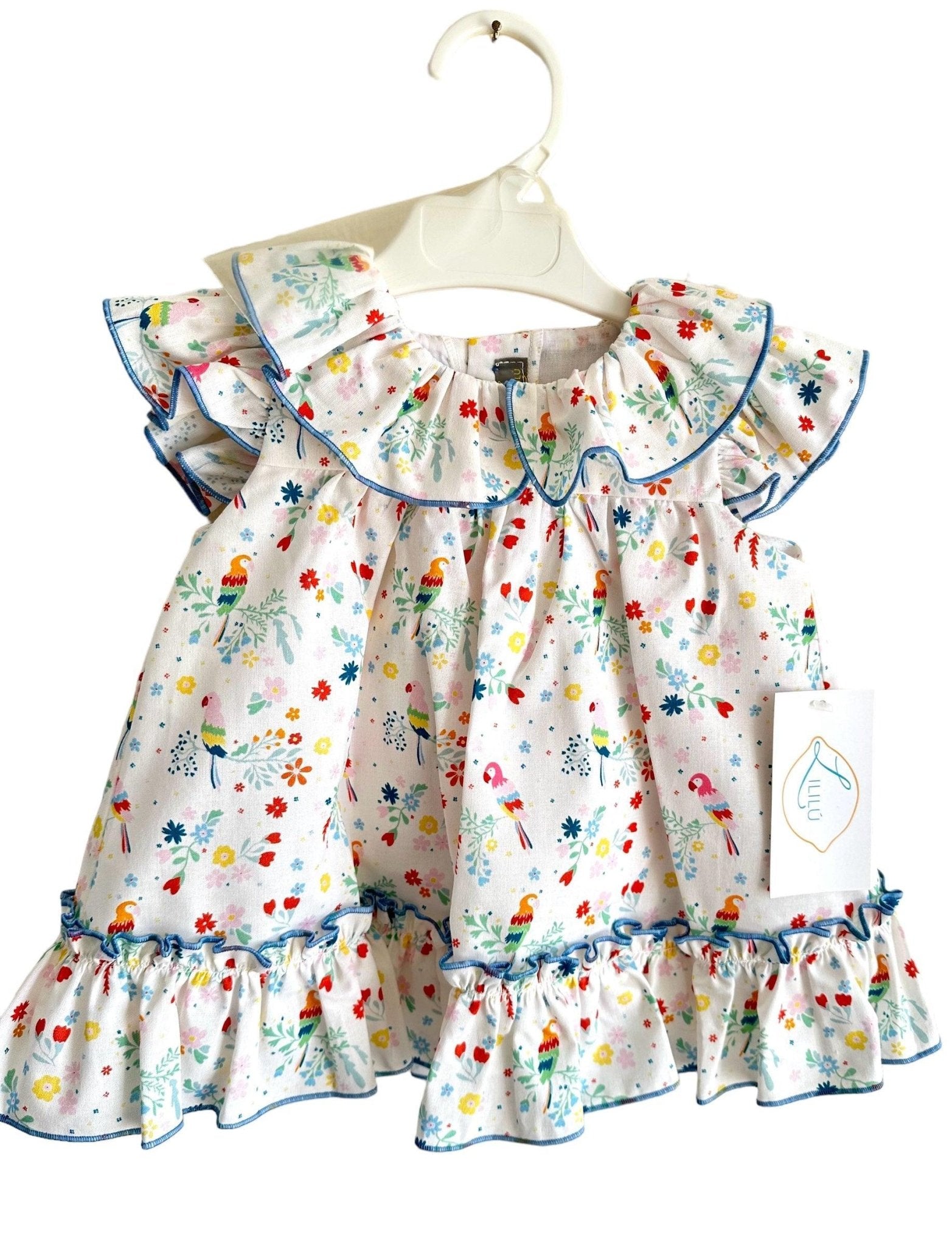 CLEARANCE SALE - Lililu by El Copo - Baby Girls Multi Colour Summer Dress with Knickers - Mariposa Children's Boutique