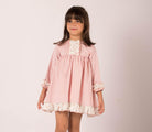 Lor Miral AW23 - Girls Pink Floral Print Dress 32416 - Mariposa Children's Boutique