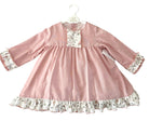 Lor Miral AW23 - Girls Pink Floral Print Dress 32416 - Mariposa Children's Boutique