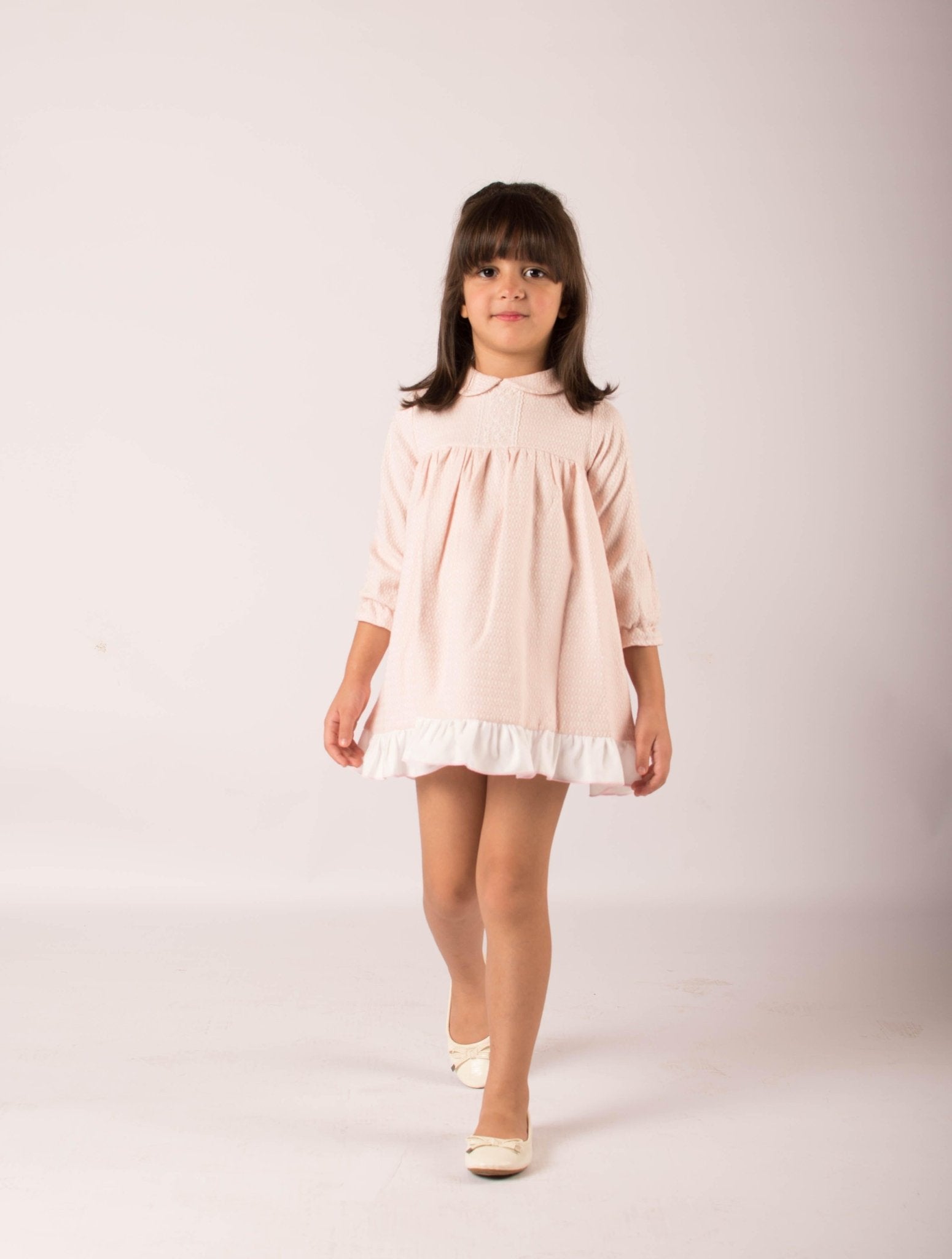 CLEARANCE SALE - Lor Miral - Baby Girls Pink & Cream Dress & Knickers 32012 - Mariposa Children's Boutique