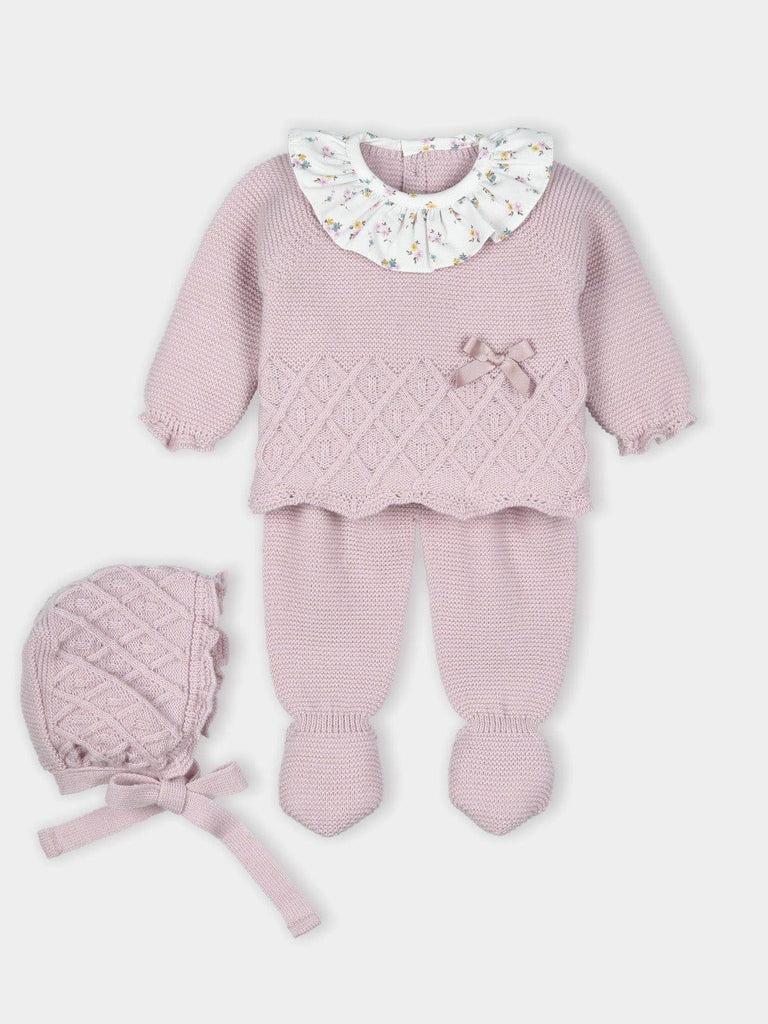 Mac Ilusion AW23 - Baby Girls Lavender 3pc Knitted Set 9005 - Mariposa Children's Boutique