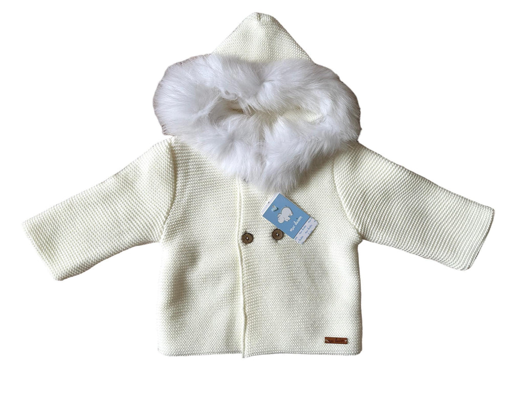 Mac Ilusion AW23 - Unisex Fur Hooded Knitted Jacket - Mariposa Children's Boutique