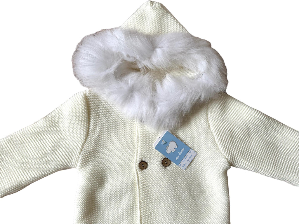 Mac Ilusion AW23 - Unisex Fur Hooded Knitted Jacket - Mariposa Children's Boutique