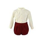 Miranda AW23 - Boys Burgundy Shorts & Cream Shirt Set 126-23 - Mariposa Children's Boutique