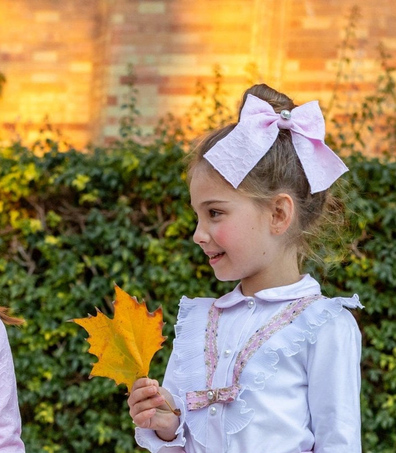 CLEARANCE SALE Naxos - Girls Damask Pink Headpiece - Mariposa Children's Boutique