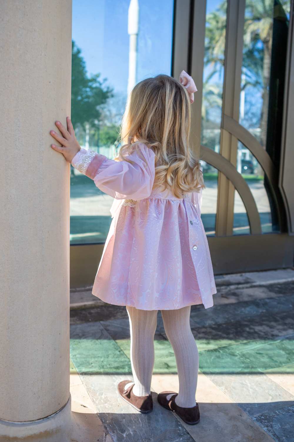 Clearance Sale Naxos - Girl's Pink Damask Dress