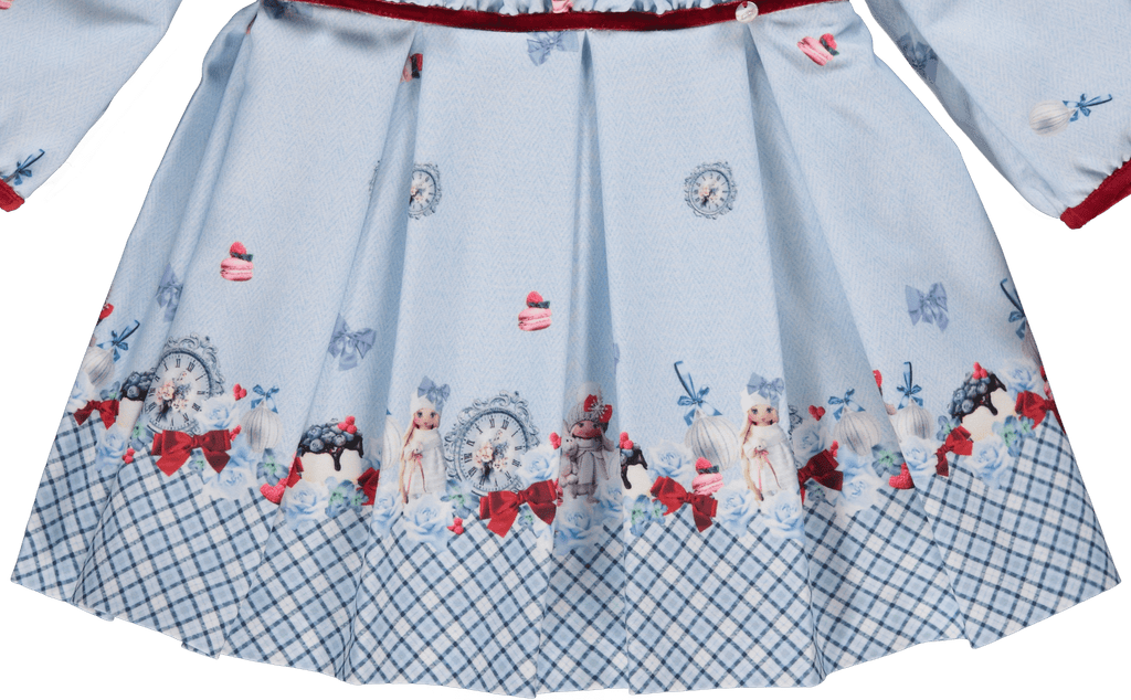 Piccola Speranza AW23 - Baby Girls Blue Doll Dress - Mariposa Children's Boutique