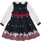 Piccola Speranza AW23 - Girls Navy & Red Winter Doll Dress - Mariposa Children's Boutique