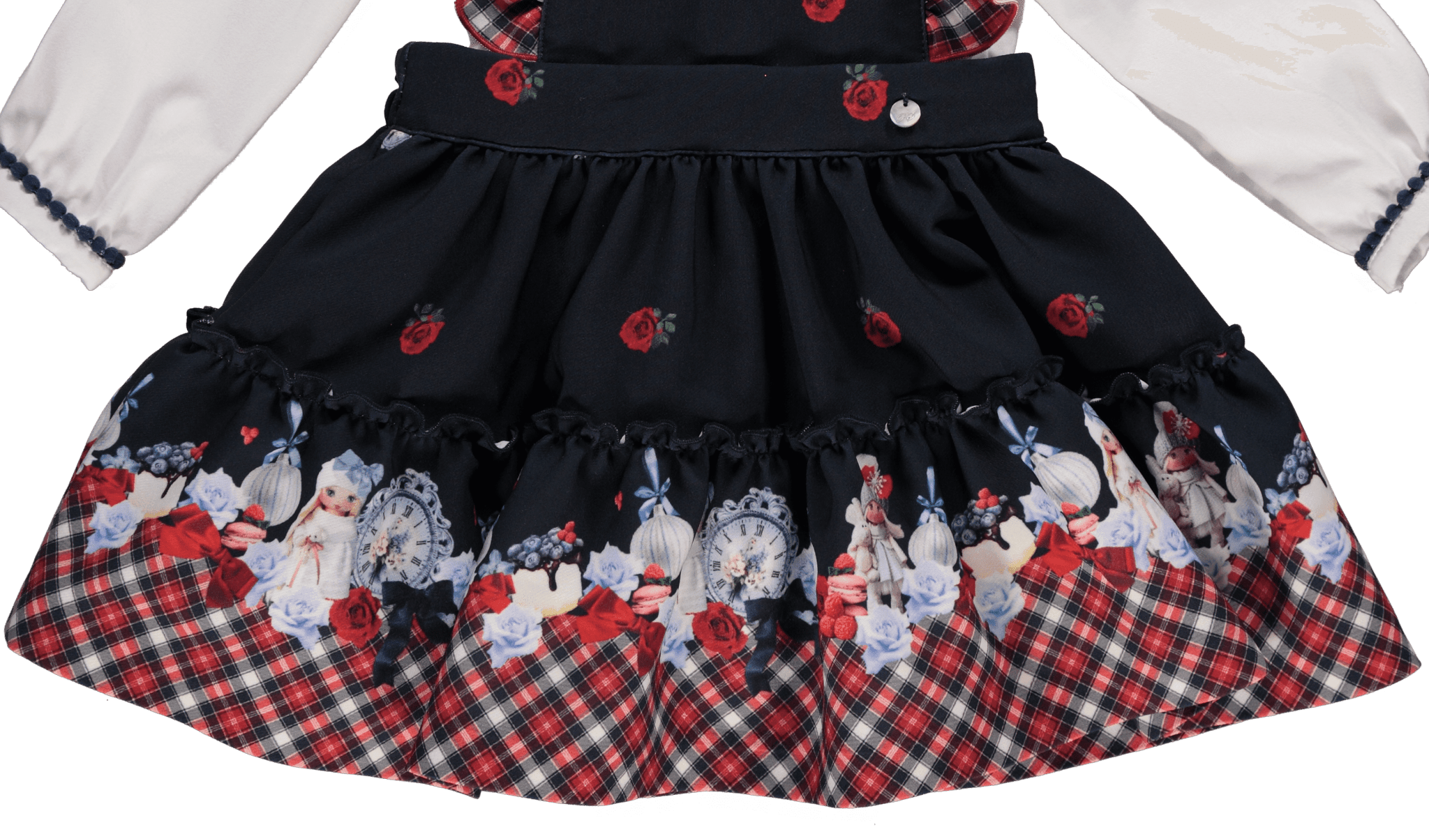 CLEARANCE SALE - Piccola Speranza - Girls Navy & Red Winter Doll Dress - Mariposa Children's Boutique