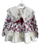 CLEARANCE SALE Rochy - Girls Grey & Burgundy Print Dress