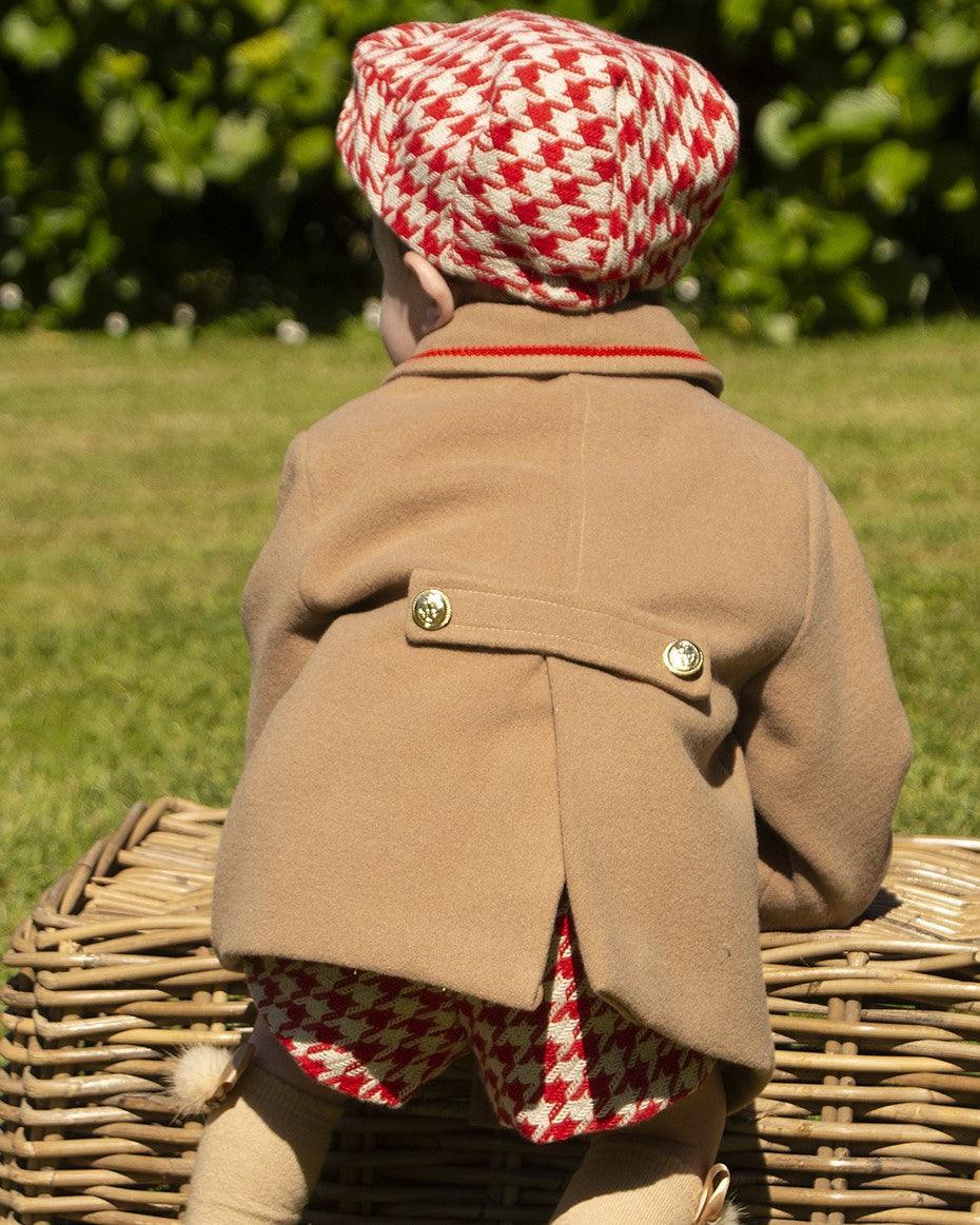CLEARANCE SALE Sonata - Red Check Collection Boys Camel Blazer - Mariposa Children's Boutique