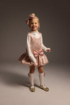 DAGA Girls Sparkle Blush Pinafore Dress & Blouse Set | AW26 PRE-ORDER