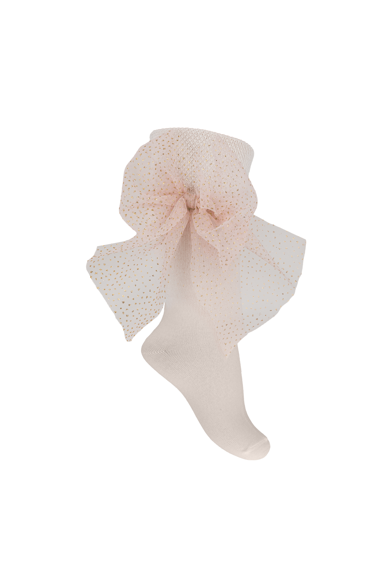 DAGA Girls Sparkle Blush Tulle Knee High Socks | AW26 PRE-ORDER