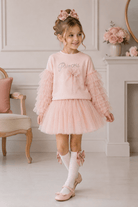 DAGA Girls Sparkle Blush Tulle Skirt and Sweater Set | AW26 PRE-ORDER