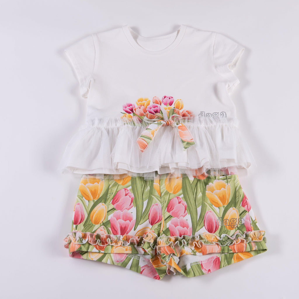 DAGA SS24 - Girls Herald of Summer Tulip Shorts & Top Set - Mariposa Children's Boutique